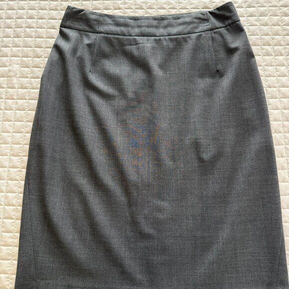 Theory Pencil Skirt Slim Fit Stretch Wool Grey Size 6 - Picture 3 of 5
